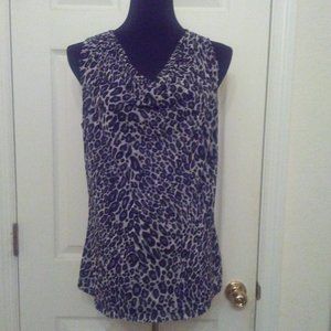 Animal Print Cowl Neck Top